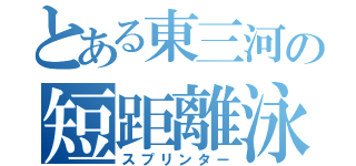 とある東三河の短距離泳者（スプリンター）