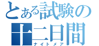 とある試験の十二日間（ナイトメア）