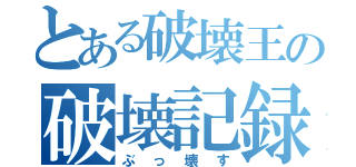 とある破壊王の破壊記録（ぶっ壊す）