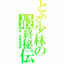 とある少林の最終秘伝（真・流星胡蝶剣）