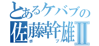 とあるケバブの佐藤幹雄Ⅱ（ボブ）