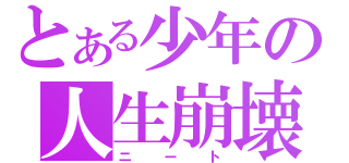 とある少年の人生崩壊（ニート）