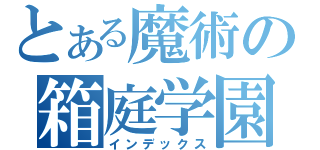 とある魔術の箱庭学園（インデックス）