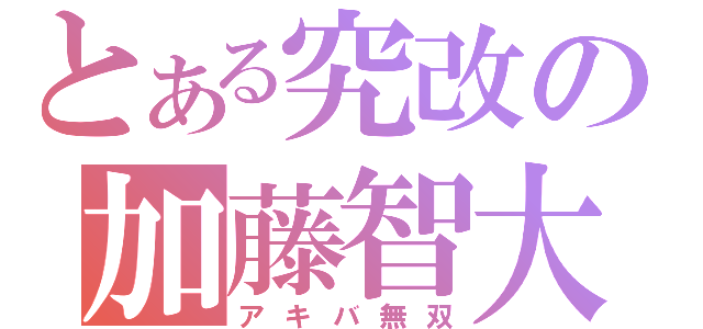 とある究改の加藤智大（アキバ無双）