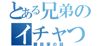 とある兄弟のイチャつき（藤田家の話）