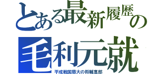 とある最新履歴の毛利元就（平成戦国慈大の将輔惠郎）