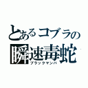 とあるコブラの瞬速毒蛇（ブラックマンバ）