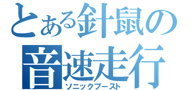 とある針鼠の音速走行（ソニックブースト）