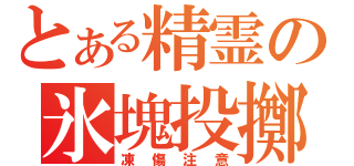 とある精霊の氷塊投擲（凍傷注意）