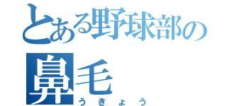 とある野球部の鼻毛（うきょう）