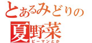 とあるみどりの夏野菜（ピーマンとか）