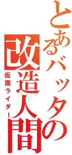 とあるバッタの改造人間（仮面ライダー）