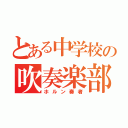 とある中学校の吹奏楽部員（ホルン奏者）