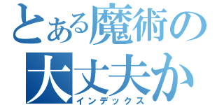 とある魔術の大丈夫か？（インデックス）