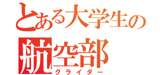 とある大学生の航空部（グライダー）