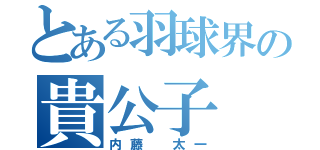 とある羽球界の貴公子（内藤 太一）