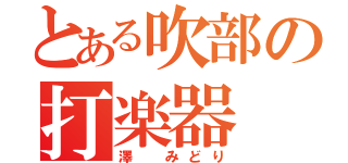 とある吹部の打楽器（澤 みどり）