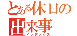 とある休日の出来事（インデックス）