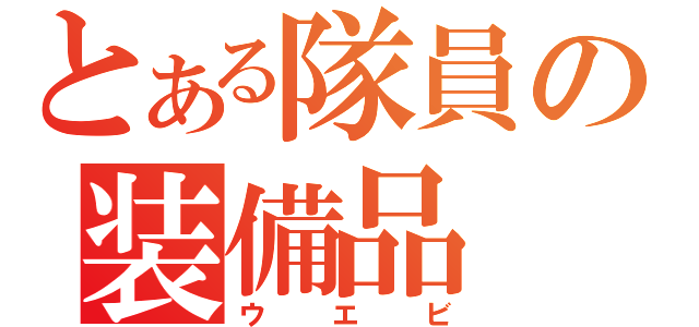 とある隊員の装備品（ウエビ）