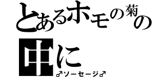 とあるホモの菊の中に（♂ソーセージ♂）