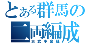 とある群馬の二両編成（東武小泉線）