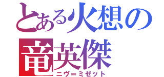 とある火想の竜英傑（ニヴ＝ミゼット）