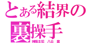 とある結界の裏操手（神隱主犯 八云 紫）