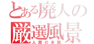 とある廃人の厳選風景（人間の末路）