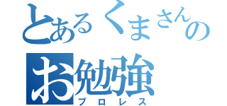 とあるくまさんのお勉強（プロレス）