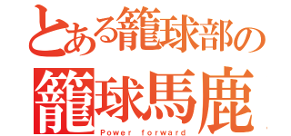 とある籠球部の籠球馬鹿（Ｐｏｗｅｒ ｆｏｒｗａｒｄ）