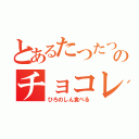 とあるたつたつのチョコレート（ひろのしん食べる）