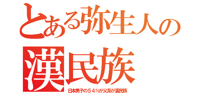 とある弥生人の漢民族（日本男子の５４％が父系が漢民族）