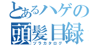 とあるハゲの頭髪目録（ヅラカタログ）