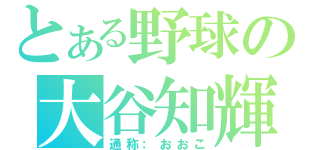 とある野球の大谷知輝（通称：おおこ）