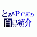 とあるＰＣ厨の自己紹介（ゆっくり～）