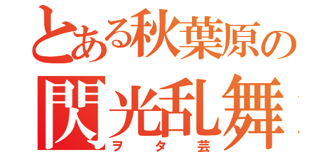 とある秋葉原の閃光乱舞（ヲタ芸）