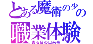 とある魔術の少女たちの職業体験（ある日の出来事）