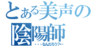 とある美声の陰陽師（・・・なんだろう？←）