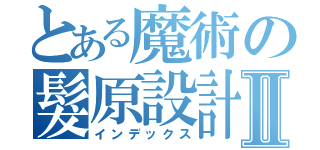 とある魔術の髮原設計坊Ⅱ（インデックス）