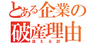 とある企業の破産理由（消える訳）