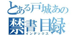 とある戸城あの禁書目録（インデックス）