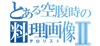 とある空腹時の料理画像Ⅱ（テロリスト）