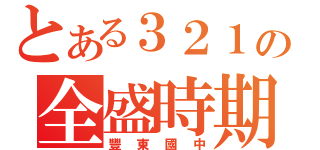 とある３２１の全盛時期（豐東國中）