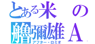 とある米の艪彌雄Ａ（アフター・ロミオ）