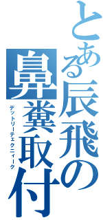 とある辰飛の鼻糞取付（デットリーテェクニィーク）