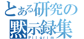 とある研究の黙示録集（Ｐｉｌｇｒｉｍ）