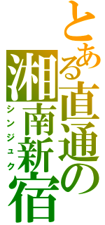 とある直通の湘南新宿（シンジュク）