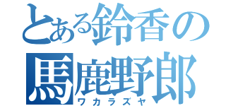 とある鈴香の馬鹿野郎（ワカラズヤ）