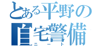 とある平野の自宅警備員（ニート）