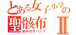 とある女子小学生の聖骸布Ⅱ（染み付きパンツ）